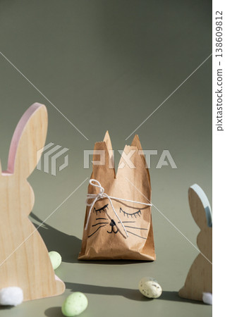 Handmade Easter present craft bag bunny decorations. Traditional holiday preparation craft creative gifts. Hands-on activities for children sustainable responsible holiday workshop creation. Simple Handmade Easter present craft bag bunny decorations. Traditional holiday preparation craft creative gifts. Hands-on activities for children sustainable responsible holiday workshop creation. Simple 138609812