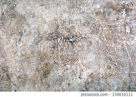 Grunge dirty canvas fabric abstract background 138610111