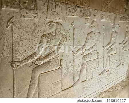 Beautiful bas-reliefs and ancient hieroglyphs from the Dendera Temple Complex, Qena, Egypt Beautiful bas-reliefs and ancient hieroglyphs from the Dendera Temple Complex, Qena, Egypt 138610227