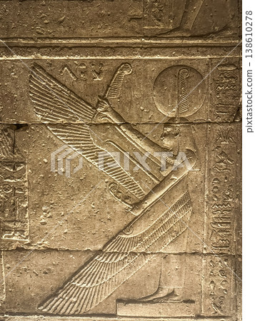 Beautiful bas-reliefs and ancient hieroglyphs from the Dendera Temple Complex, Qena, Egypt Beautiful bas-reliefs and ancient hieroglyphs from the Dendera Temple Complex, Qena, Egypt 138610278