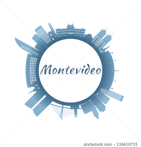 Montevideo skyline with colorful buildings 138610735