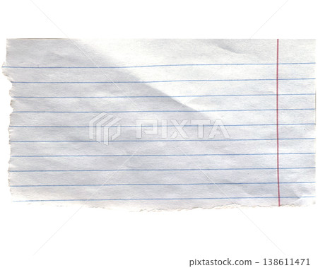 Paper Clip Isolated. Blank white torn edge paper mockup. Real notepad with line isolated. Paper Clip Isolated. Blank white torn edge paper mockup. Real notepad with line isolated. 138611471