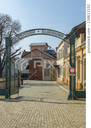 Znojmo Brewery and Malt House entrance arch in Czechia Znojmo Brewery and Malt House entrance arch in Czechia 138611532