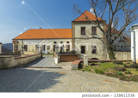 Znojmo Castle courtyard with historic architecture and gate Znojmo Castle courtyard with historic architecture and gate 138611536