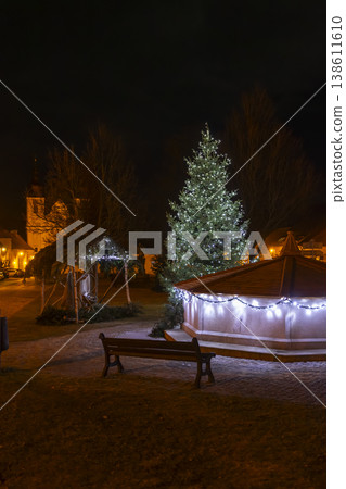 Christmas tree and nativity scene at Namesti in Nova Rise Christmas tree and nativity scene at Namesti in Nova Rise 138611610