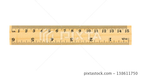 Wooden ruler isolated on a transparent background. Stock photo 138611750