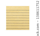 Craft lined paper sheet isolated on a white background. Stock photo. 138611752