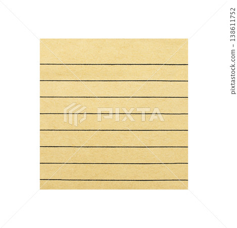 Craft lined paper sheet isolated on a white background. Stock photo. 138611752