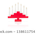 Electric candle arch decoration isolated on white background. Stock photo 138611754