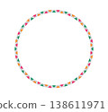 Mexican pattern circle frame. African ethnic motif border. Islamic triangular ornament round frame. Mexican text frame. Aztec ethnic culture ornament. Vector illustration isolated on white background 138611971
