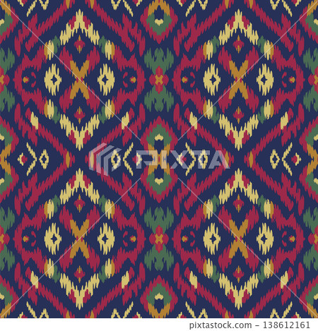 Ikat. Vector seamless ethnic pattern Ikat. Vector seamless ethnic pattern 138612161