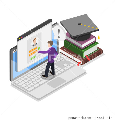 3D Isometric Flat Vector Illustration of Opportunities, Personalized Learning Path, Distance Education. Item 3 3D Isometric Flat Vector Illustration of Opportunities, Personalized Learning Path, Distance Education. Item 3 138612218