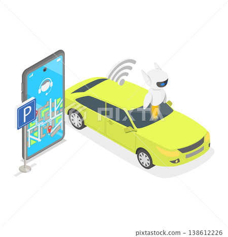 3D Isometric Flat Vector Illustration of Artificial Intelligence Tech, Set Of Vector Illustrations Depicting Abstract Concepts Of Autonomous Vehicle Technology. Item 1 3D Isometric Flat Vector Illustration of Artificial Intelligence Tech, Set Of Vector Illustrations Depicting Abstract Concepts Of Autonomous Vehicle Technology. Item 1 138612226