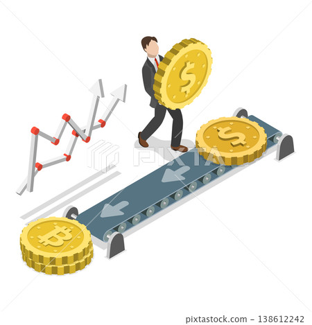 3D Isometric Flat Vector Illustration of Cryptocurrency Investment, Financial Literacy and Investment, Trading. Item 2 3D Isometric Flat Vector Illustration of Cryptocurrency Investment, Financial Literacy and Investment, Trading. Item 2 138612242