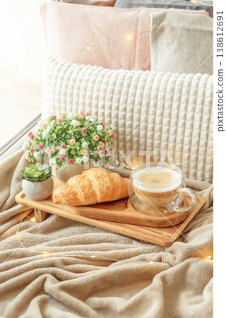 Cozy Morning: coffee with croissant Cozy Morning: coffee with croissant 138612691