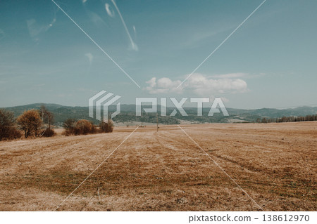 beautiful view of lush terraced rice fields, clear blue sky with natural light and mountain backdrop 138612970