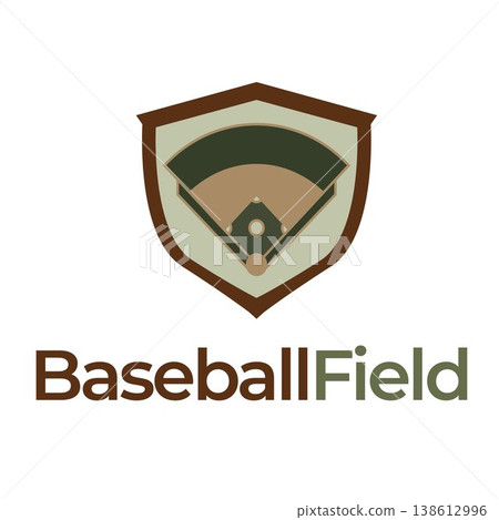 Clean baseball field logo design 138612996