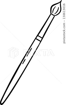 Brush for painting and drawing, simple vector icon in doodle and sketch style. Hand-drawn art tool for creative branding or artist supplies Brush for painting and drawing, simple vector icon in doodle and sketch style. Hand-drawn art tool for creative branding or artist supplies 138613016