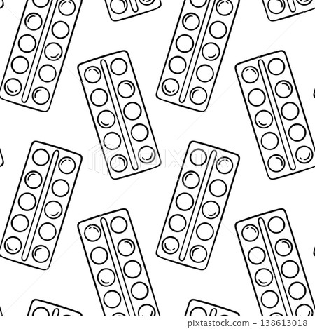 Palette of paints, simple vector pattern in doodle and sketch style. Hand-drawn repeating design of artist palettes with paint spots for creative textiles or packaging Palette of paints, simple vector pattern in doodle and sketch style. Hand-drawn repeating design of artist palettes with paint spots for creative textiles or packaging 138613018