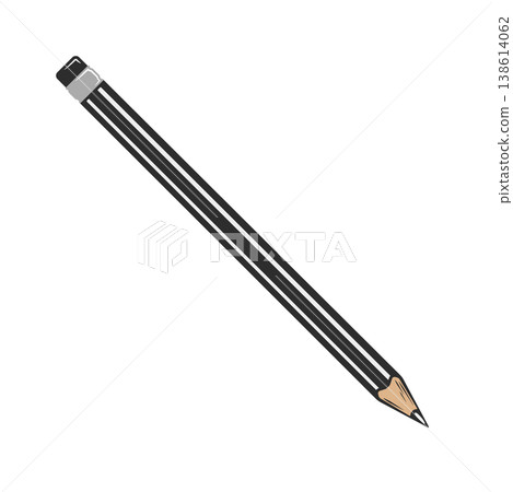 graphite pencil with eraser icon without background 138614062