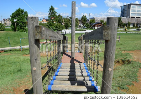 Playground equipment in the athletic children's park Playground equipment in the athletic children's park 138614552