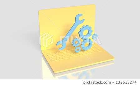 Computer Maintenance Technical Support and System Repair Concept 3d render. Computer Maintenance Technical Support and System Repair Concept 3d render. 138615274