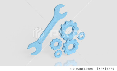 Technical Maintenance Tools Gear System Repair Concept 3d render. Technical Maintenance Tools Gear System Repair Concept 3d render. 138615275