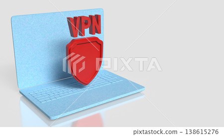 VPN Security Protection On Laptop Cyber Security Concept 3d render. VPN Security Protection On Laptop Cyber Security Concept 3d render. 138615276