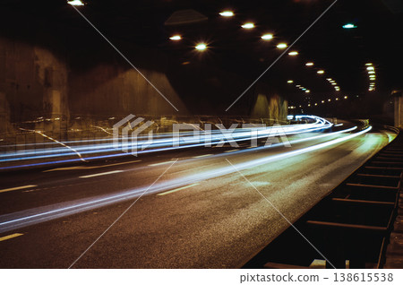 city lights long exposure street life in the city speed highway white and red lights environment 138615538