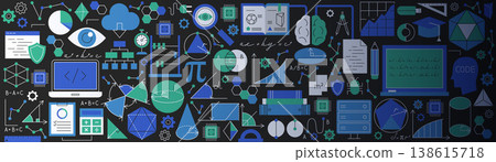 Dark Math Science Banner 138615718