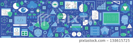Maths Geometry Science Banner 138615725