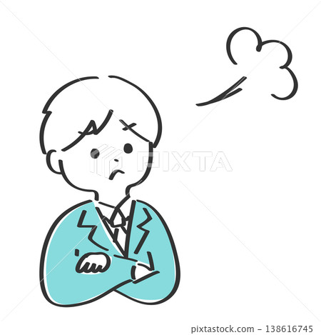一個因雙臂交叉而生氣的商人 一個因雙臂交叉而生氣的商人 138616745