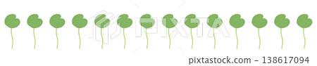 A horizontal border illustration featuring the long, straight stems of centella asiatica. A horizontal border illustration featuring the long, straight stems of centella asiatica. 138617094