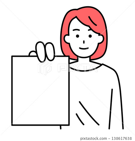 一名年輕女子正在展示文件 一名年輕女子正在展示文件 138617638