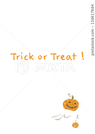 Cute ghost and pumpkin vertical Halloween card template Cute ghost and pumpkin vertical Halloween card template 138617684