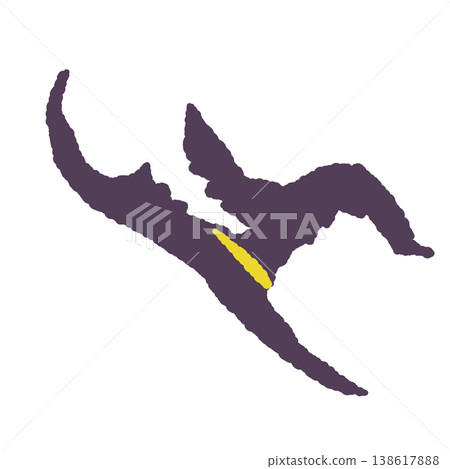 Hand-drawn illustration of a purple Halloween witch's hat (single item) Hand-drawn illustration of a purple Halloween witch's hat (single item) 138617888