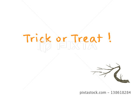 Horizontal Halloween message card design featuring a twisted dead branch (placed in the bottom right). Horizontal Halloween message card design featuring a twisted dead branch (placed in the bottom right). 138618284