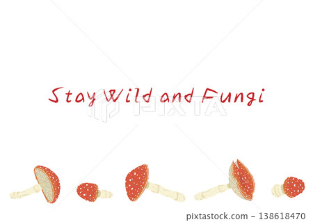 Horizontal menu/card template featuring multiple Amanita muscaria mushrooms (lying on their sides). Horizontal menu/card template featuring multiple Amanita muscaria mushrooms (lying on their sides). 138618470