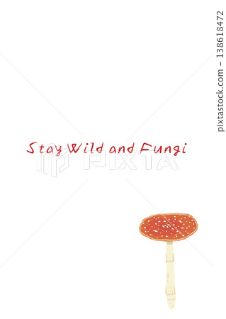 Vertical menu/card template with a hand-drawn illustration of a fly agaric (a long, slender mushroom). Vertical menu/card template with a hand-drawn illustration of a fly agaric (a long, slender mushroom). 138618472