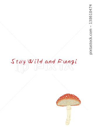 Vertical menu/card template with a hand-drawn illustration of a fly agaric mushroom (with its cap open). Vertical menu/card template with a hand-drawn illustration of a fly agaric mushroom (with its cap open). 138618474