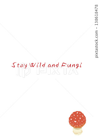 Vertical menu/card template with a hand-drawn illustration of a young fly agaric mushroom. Vertical menu/card template with a hand-drawn illustration of a young fly agaric mushroom. 138618478