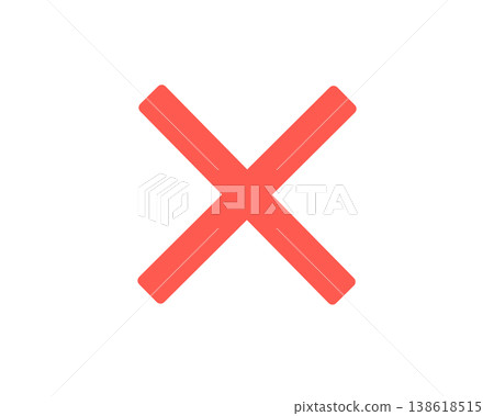 一個簡單的紅色“X”圖示。 138618515