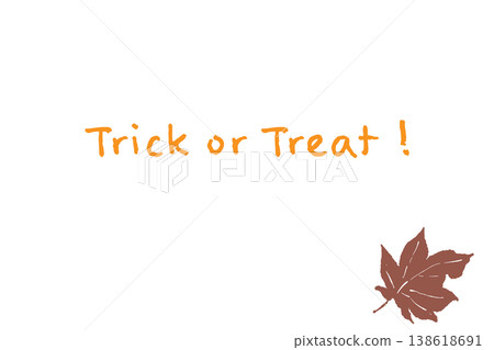 A cute horizontal Halloween greeting card featuring the words "Trick or Treat" and red maple leaves. A cute horizontal Halloween greeting card featuring the words "Trick or Treat" and red maple leaves. 138618691