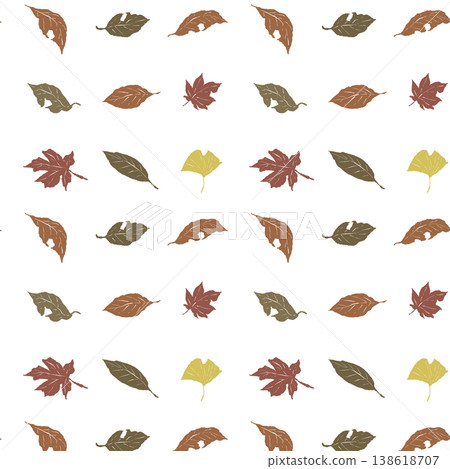 A seamless pattern background with various fallen leaves, perfect for Halloween. A seamless pattern background with various fallen leaves, perfect for Halloween. 138618707