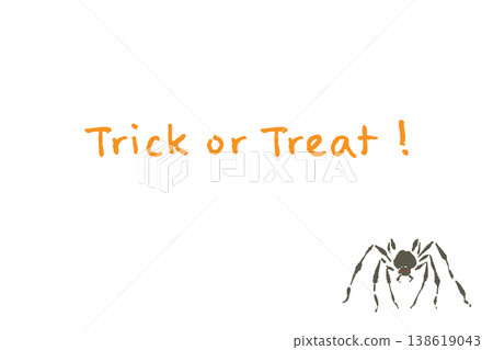 萬聖節「不給糖就搗蛋」留言卡，上面有一隻側身的圓形蜘蛛 138619043