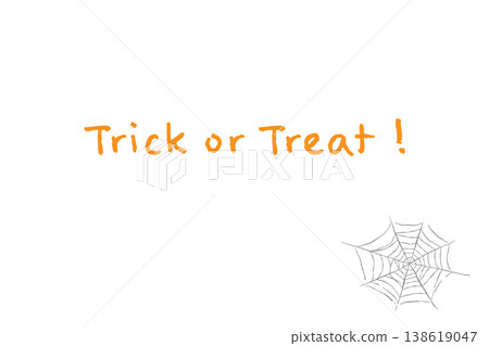 一張橫向卡片上印有「萬聖節不給糖就搗蛋」的字樣和對稱的蜘蛛網圖案。 一張橫向卡片上印有「萬聖節不給糖就搗蛋」的字樣和對稱的蜘蛛網圖案。 138619047