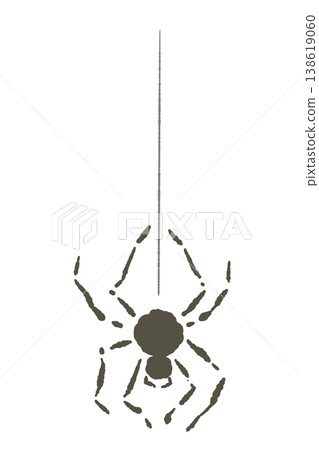 一隻陰森森的黑色蜘蛛用線懸掛著,非常適合萬聖節裝飾。 一隻陰森森的黑色蜘蛛用線懸掛著,非常適合萬聖節裝飾。 138619060