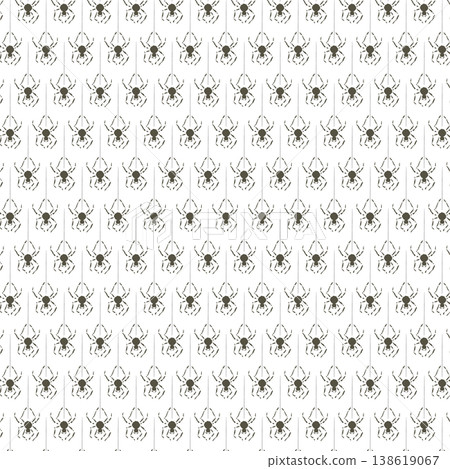 密密麻麻的小蜘蛛組成的詭異無縫滿版印花，非常適合萬聖節。 138619067