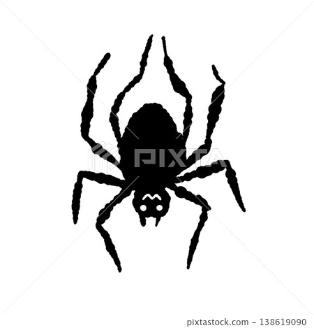 萬聖節主題的怪異、圓滾滾、肥胖的蜘蛛剪影。 138619090