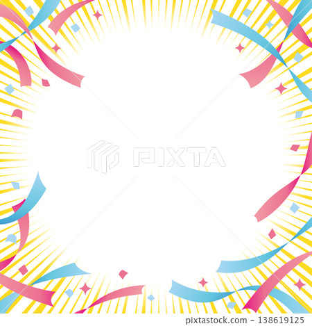 Tape ribbon decorative frame background with focus lines - square material Tape ribbon decorative frame background with focus lines - square material 138619125